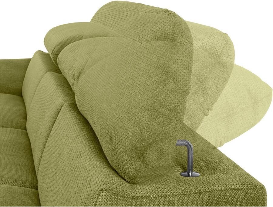 COTTA Hoekbank Lola L-vorm met hoofdeinde-functie & poef keuze met bedfunctie bedlade & armleuningverstelling (set)