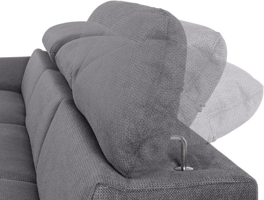 COTTA Hoekbank Lola L-vorm met hoofdeinde-functie & poef keuze met bedfunctie bedlade & armleuningverstelling (set)