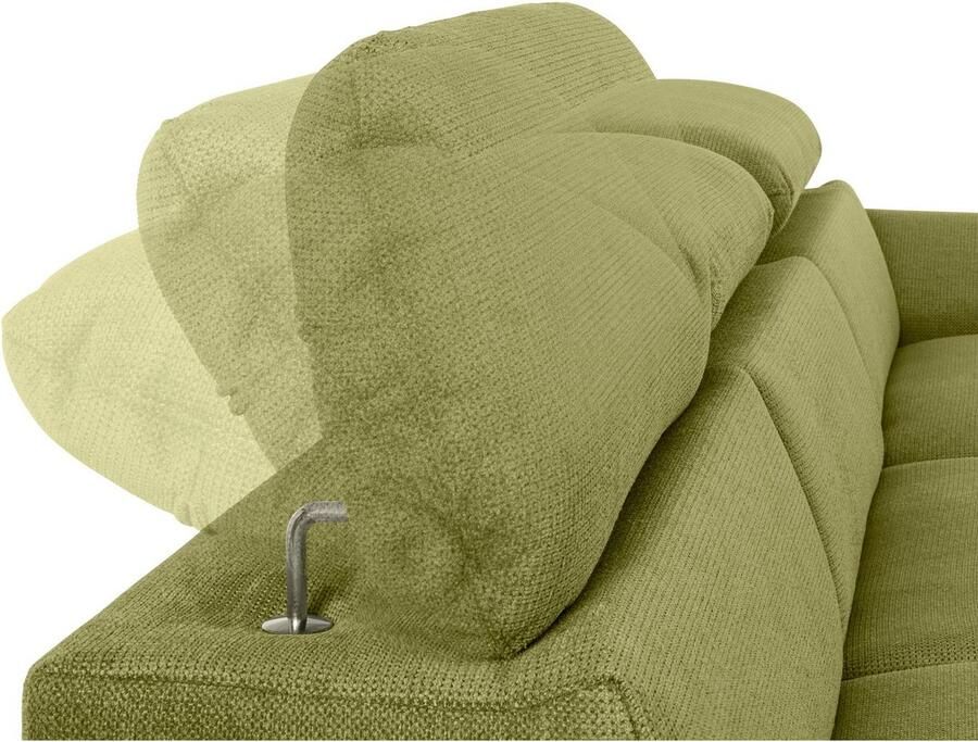 COTTA Hoekbank Lola L-vorm met hoofdeinde-functie & poef keuze met bedfunctie bedlade & armleuningverstelling (set)