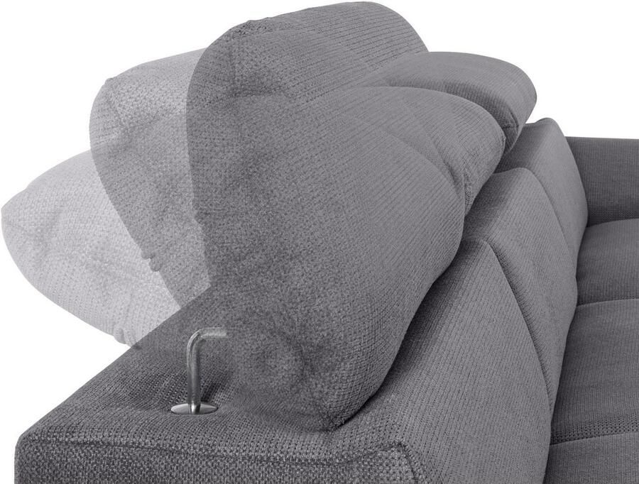 COTTA Hoekbank Lola L-vorm met hoofdeinde-functie & poef keuze met bedfunctie bedlade & armleuningverstelling (set)