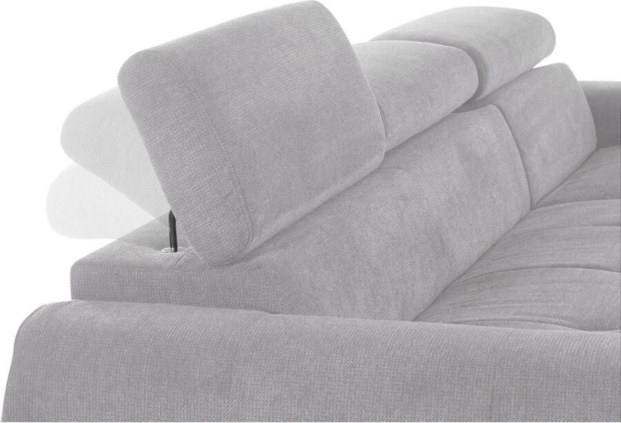 COTTA Hoekbank Mia L-vorm met 3 sierkussens keuze met bedfunctie bedlade verlichting & draadloze oplader