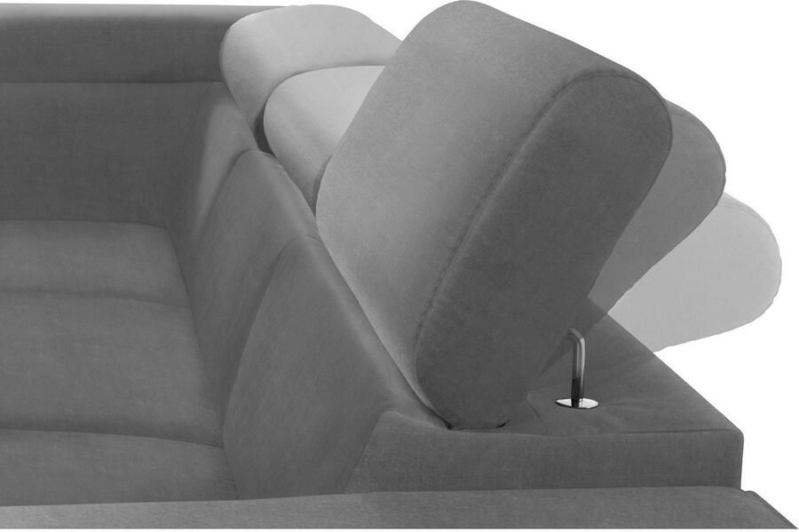 COTTA Hoekbank Morven L-vorm met hoofdeindeverstelling keuze met bedfunctie bedlade & draadloze oplader