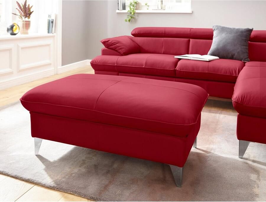 COTTA Zithoek Caluso L-vorm Set bestaande uit: hoekbank met hoofdverstelling & hocker (2-delig)