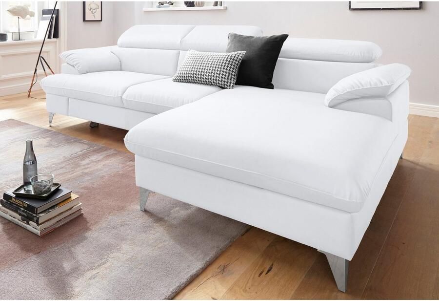 COTTA Zithoek Caluso L-vorm Set bestaande uit: hoekbank met hoofdverstelling & hocker (2-delig)