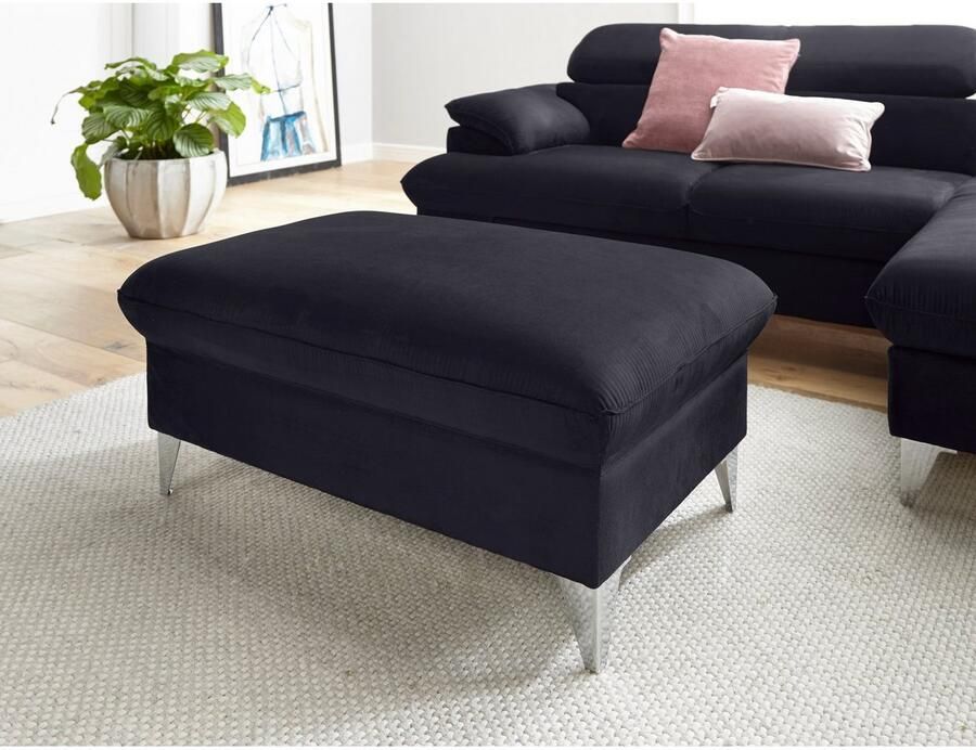 COTTA Zithoek Caluso L-vorm Set bestaande uit: hoekbank met hoofdverstelling & hocker (2-delig)