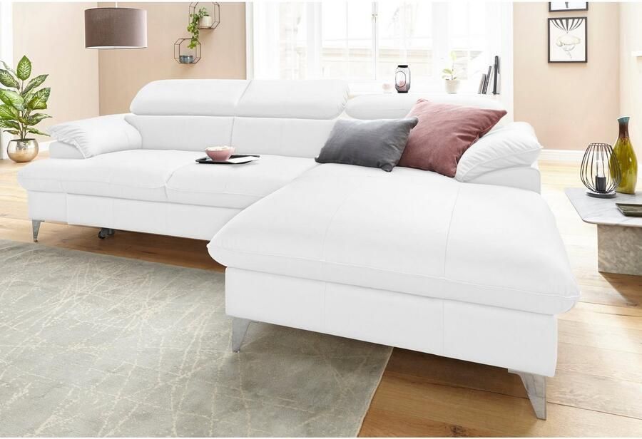 COTTA Zithoek Caluso L-vorm Set bestaande uit: hoekbank met hoofdverstelling & hocker (2-delig)