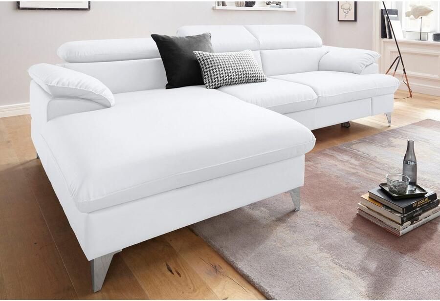 COTTA Zithoek Caluso L-vorm Set bestaande uit: hoekbank met hoofdverstelling & hocker (2-delig)