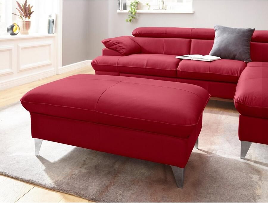 COTTA Zithoek Caluso L-vorm Set bestaande uit: hoekbank met hoofdverstelling & hocker