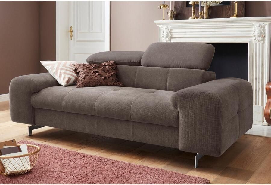 COTTA Zithoek Chef Set bestaande uit: 2-zitsbank met hoofdverstelling & hocker (set)