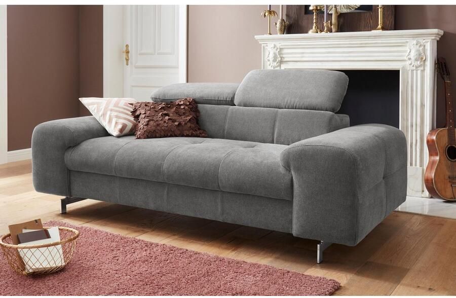 COTTA Zithoek Chef Set bestaande uit: 3-zitsbank met hoofdverstelling & hocker (set)