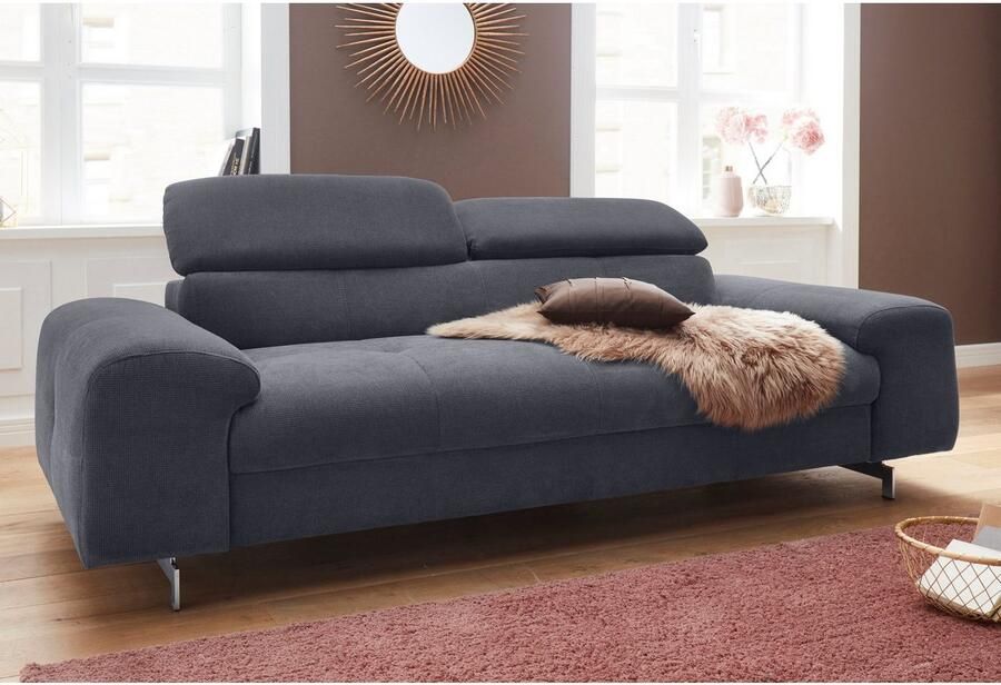 COTTA Zithoek Chef Set bestaande uit: 3-zitsbank met hoofdverstelling & hocker (set)