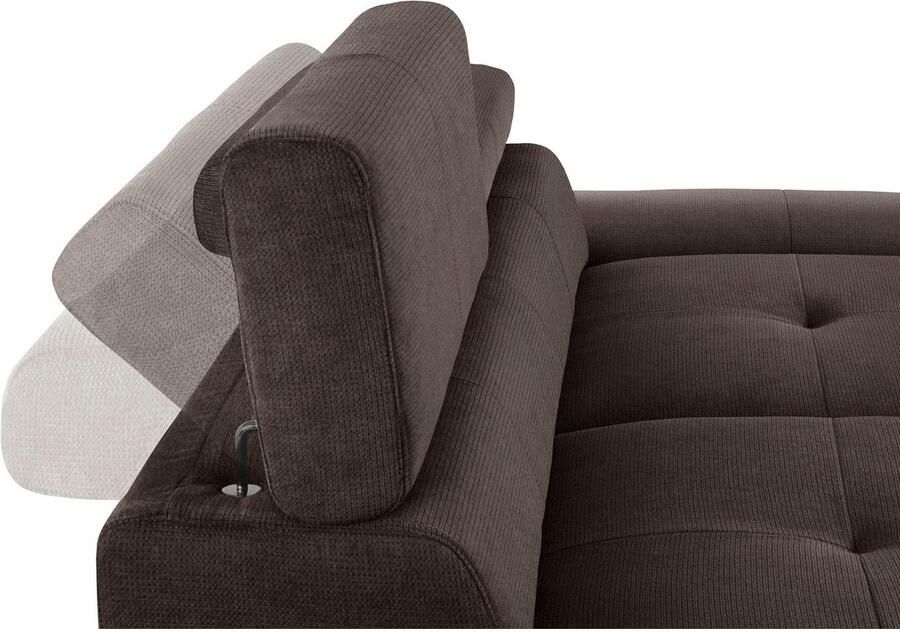 COTTA Zithoek Enterprise Set bestaande uit: 2-zitsbank met hoofdverstelling & hocker (set)