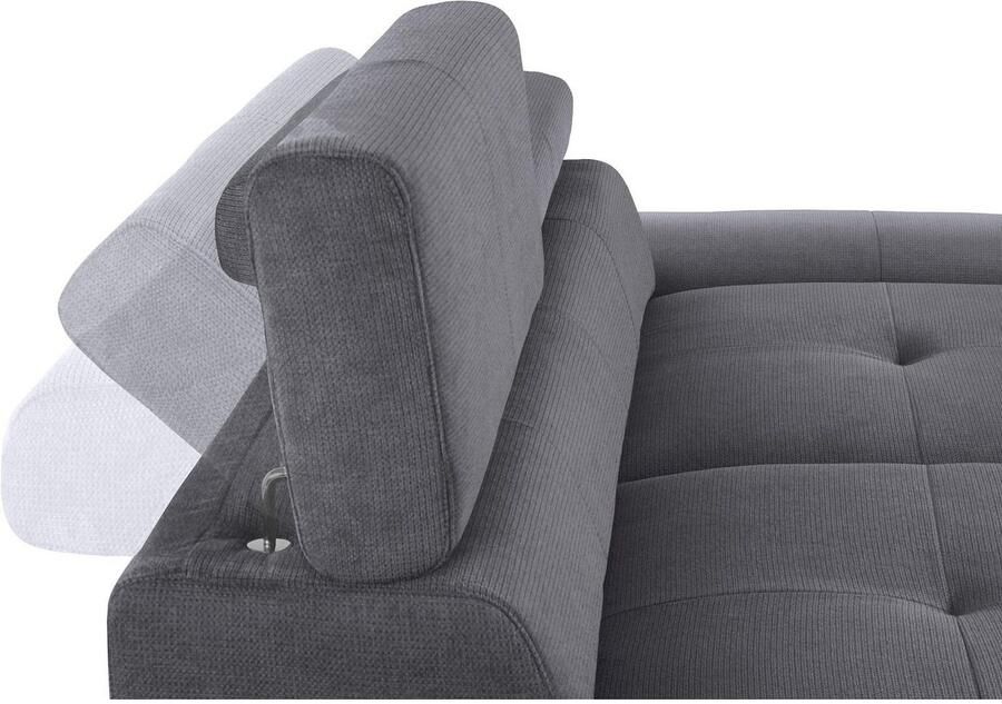 COTTA Zithoek Enterprise Set bestaande uit: 2-zitsbank met hoofdverstelling & hocker (set)