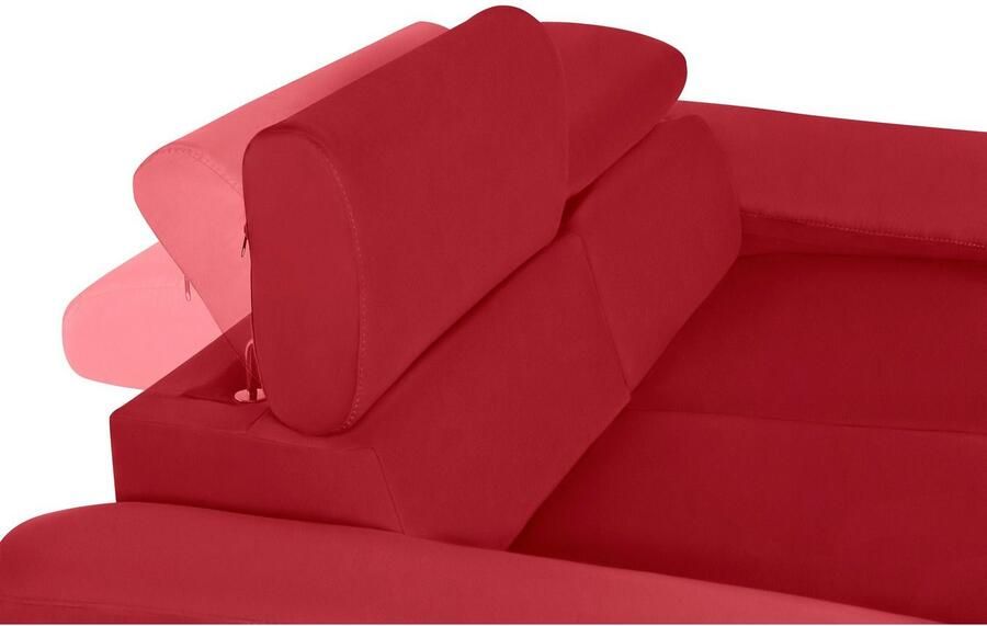 COTTA Zithoek Komaris B: 177 resp. 100 cm Set: 2-zitsbank & Hocker met hoofdverstelling (set)