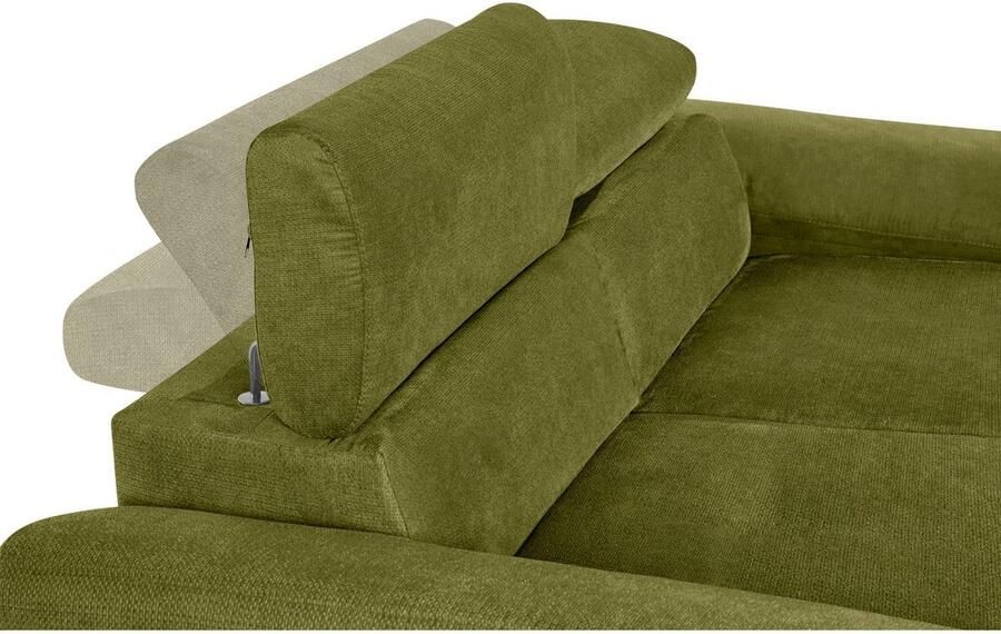 COTTA Zithoek Komaris B: 177 resp. 100 cm Set: 2-zitsbank & Hocker met hoofdverstelling (set)