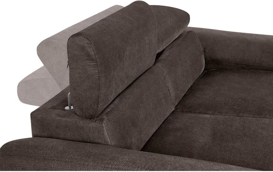 COTTA Zithoek Komaris B: 193 resp. 100 cm Set: 3-zitsbank & Hocker met hoofdverstelling (set)