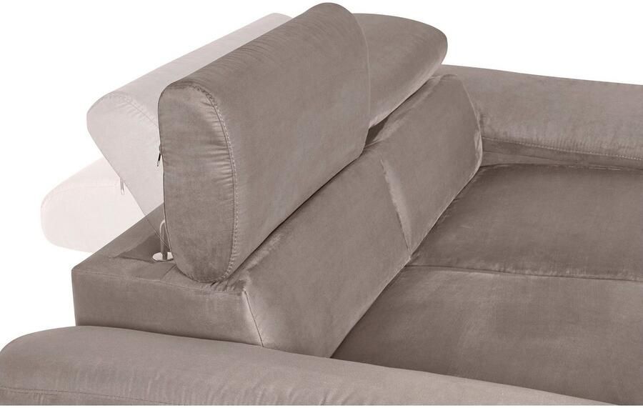 COTTA Zithoek Komaris B: 177 resp. 100 cm Set: 2-zitsbank & Hocker met hoofdverstelling (set)