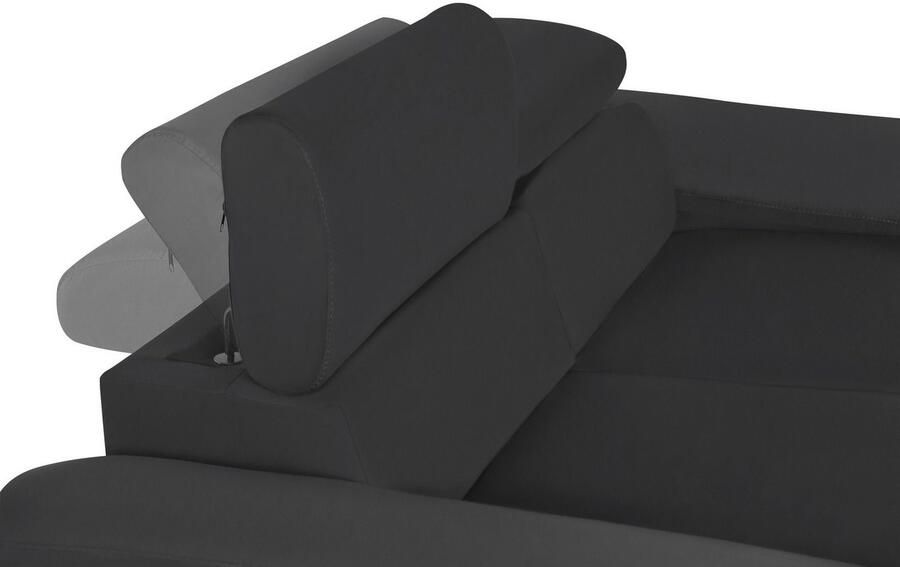 COTTA Zithoek Komaris B: 193 resp. 100 cm Set: 3-zitsbank & Hocker met hoofdverstelling (set)