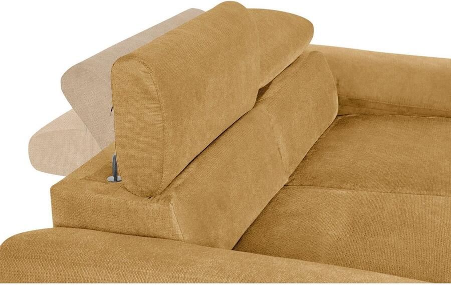 COTTA Zithoek Komaris B: 177 resp. 100 cm Set: 2-zitsbank & Hocker met hoofdverstelling (set)