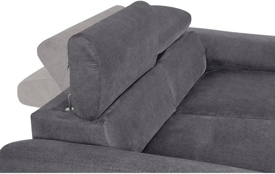 COTTA Zithoek Komaris B: 177 resp. 100 cm Set: 2-zitsbank & Hocker met hoofdverstelling (set)