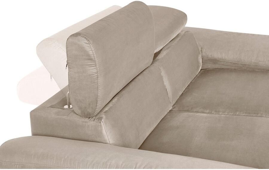 COTTA Zithoek Komaris B: 177 resp. 100 cm Set: 2-zitsbank & Hocker met hoofdverstelling (set)