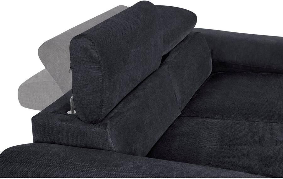 COTTA Zithoek Komaris B: 177 resp. 100 cm Set: 2-zitsbank & Hocker met hoofdverstelling (set)