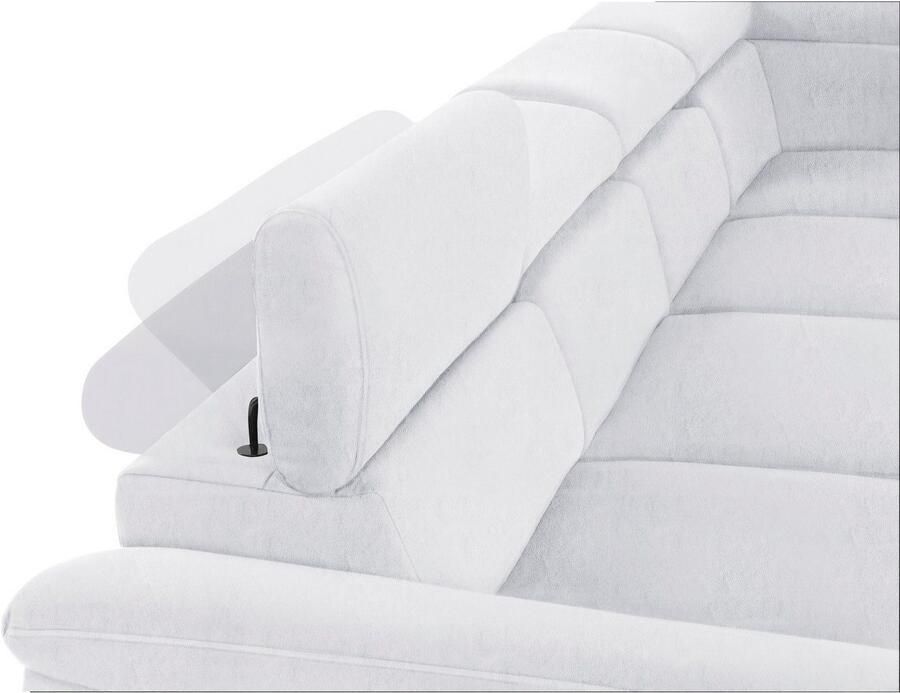 COTTA Zithoek Komaris U-vorm B: 320 cm met hoofdverstelling optioneel bedfunctie bedlade & licht