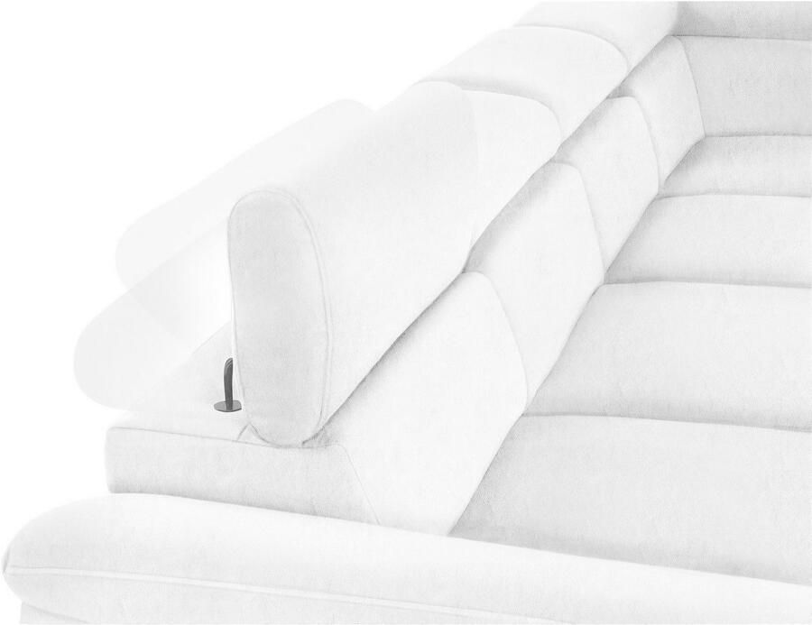 COTTA Zithoek Komaris U-vorm B: 320 cm met hoofdverstelling optioneel bedfunctie bedlade & licht