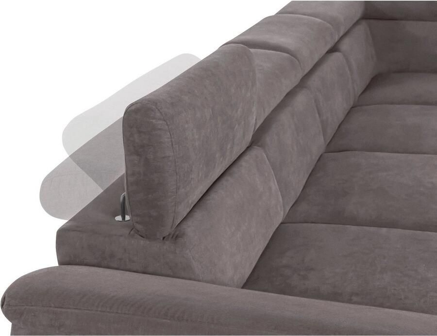 COTTA Zithoek Komaris U-vorm B: 320 cm met hoofdverstelling optioneel bedfunctie bedlade & licht