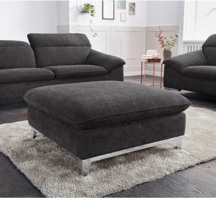 COTTA Zithoek Teresa Set bestaande uit: 2-zitsbank met hoofdverstelling & hocker (set)