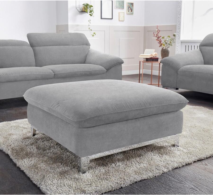 COTTA Zithoek Teresa Set bestaande uit: 3-zitsbank met hoofdverstelling & hocker (set)