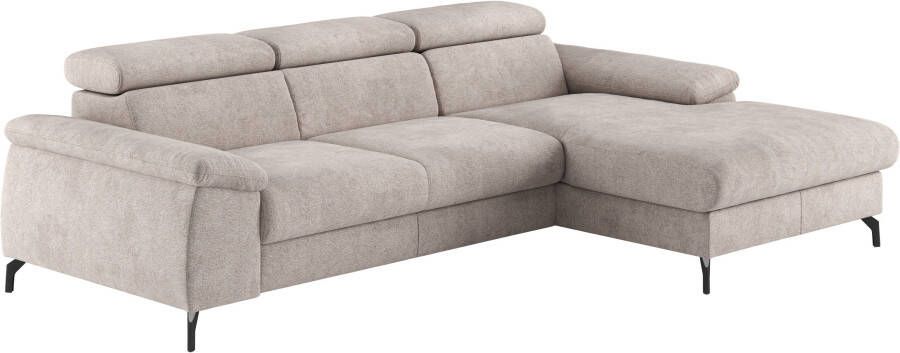 COTTA Hoekbank met hoofdverstelling optioneel bedfunctie & bedlade