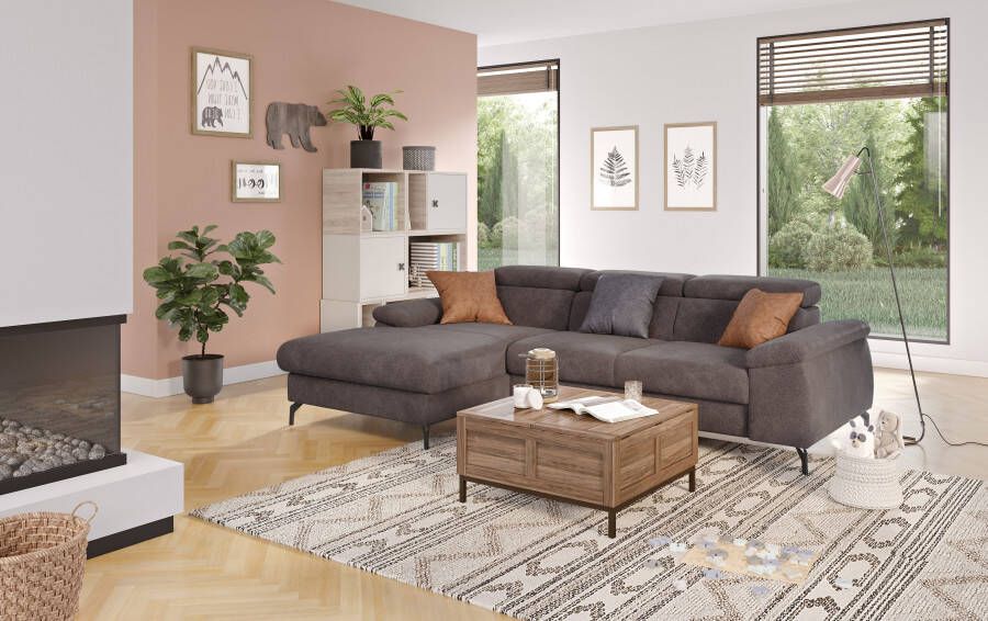 COTTA Hoekbank met hoofdverstelling optioneel bedfunctie & bedlade