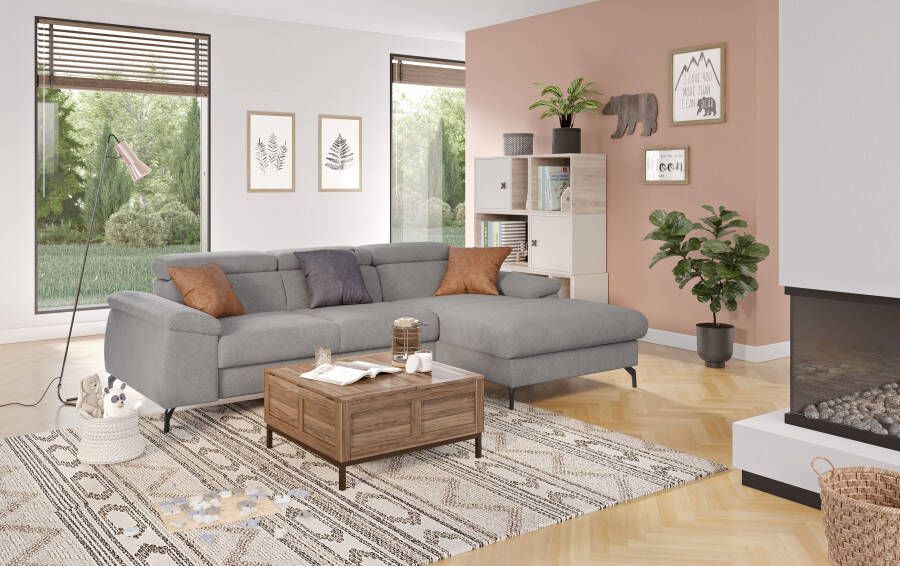 COTTA Hoekbank met hoofdverstelling optioneel bedfunctie & bedlade