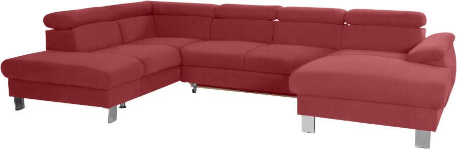 COTTA Zithoek Komaris U-vorm B: 320 cm met hoofdverstelling optioneel bedfunctie bedlade & licht