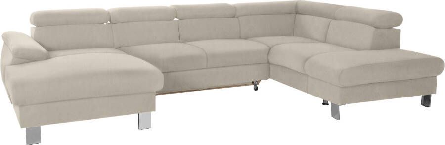 COTTA Zithoek Komaris U-vorm B: 320 cm met hoofdverstelling optioneel bedfunctie bedlade & licht