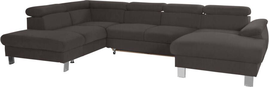 COTTA Zithoek Komaris U-vorm B: 320 cm met hoofdverstelling optioneel bedfunctie bedlade & licht