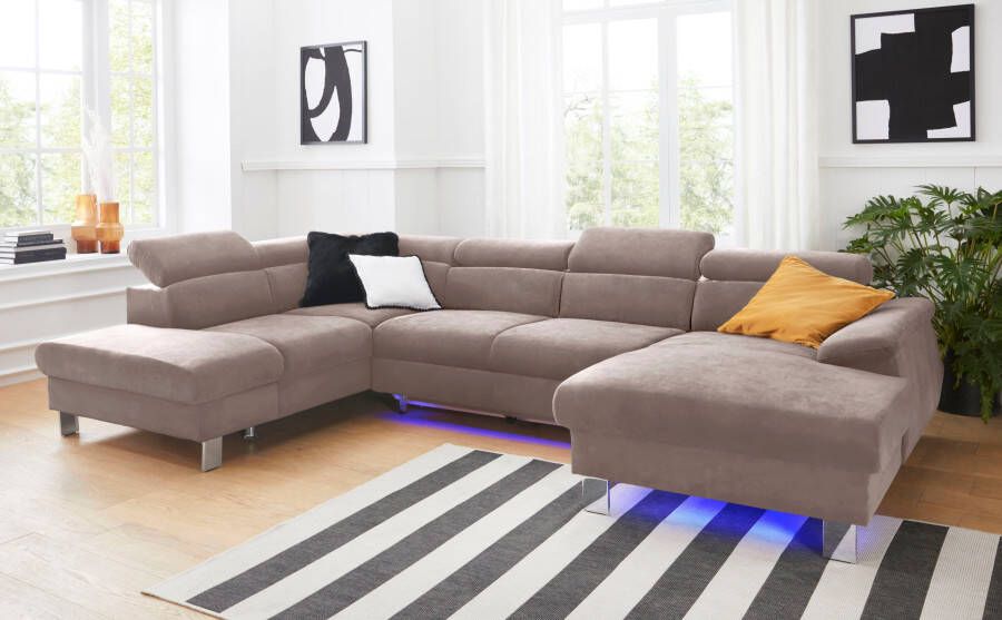 COTTA Zithoek Komaris U-vorm B: 320 resp. 100 cm (set: woonlandschap & hocker) (set)