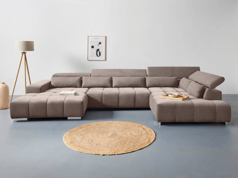 COTTA Zithoek Orion U-vorm met hoofdbordverstelling & 6 lendenkussens