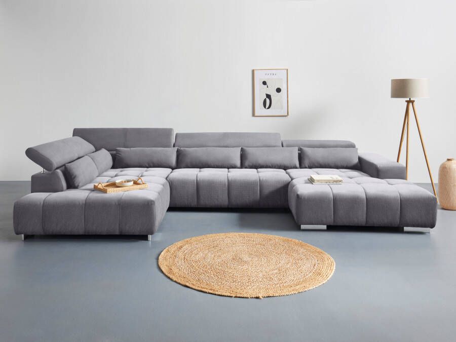 COTTA Zithoek Orion U-vorm met hoofdbordverstelling & 6 lendenkussens