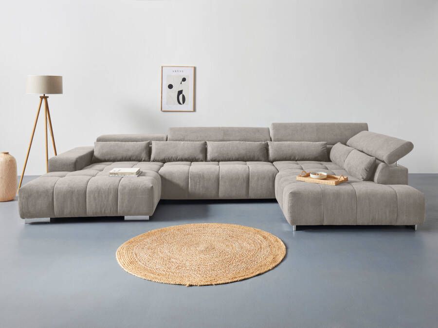 COTTA Zithoek Orion U-vorm met hoofdbordverstelling & 6 lendenkussens