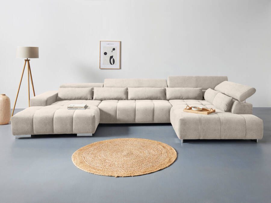 COTTA Zithoek Orion U-vorm met hoofdbordverstelling & 6 lendenkussens