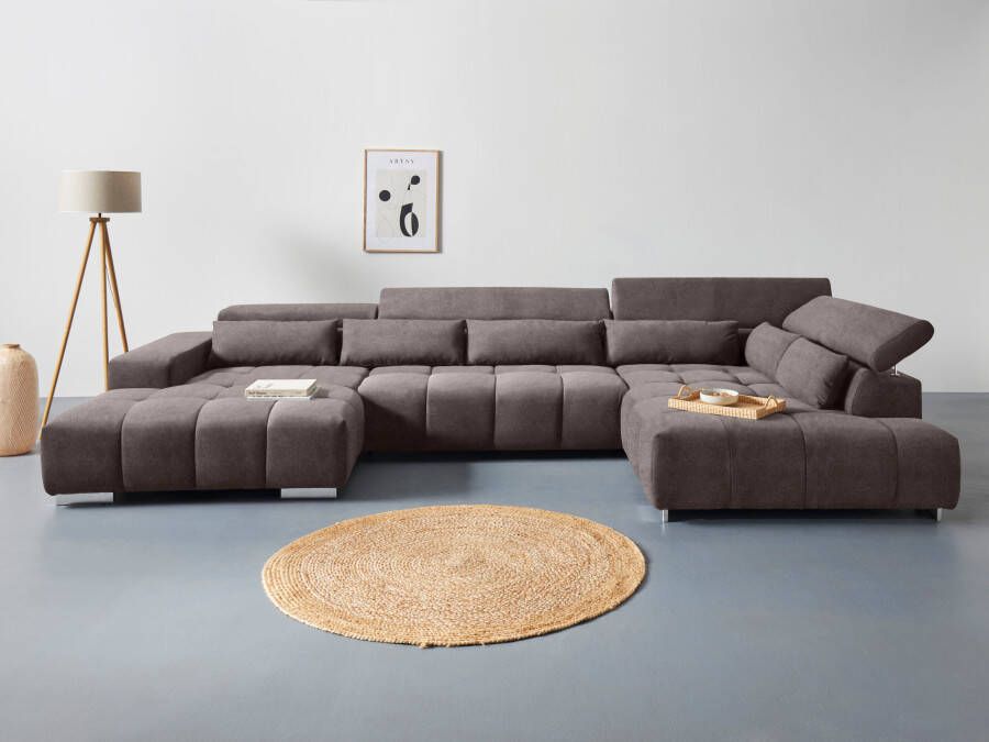 COTTA Zithoek Orion U-vorm met hoofdbordverstelling & 6 lendenkussens