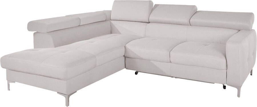COTTA Zithoek Sammy Set: bestaand uit hoekbank en hocker met verstelbare hoofdsteun (set)