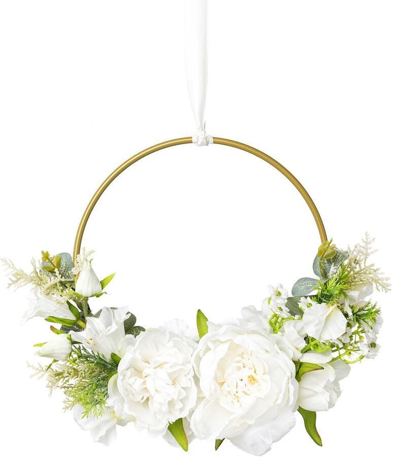 Creativ green Kunstkrans Pioenrozen decokrans (1 stuk)