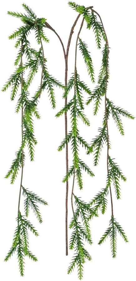 Creativ green Winterse kunstplant Kerst versiering met talrijke fichtentoppen en kegels 3-delige set (3 stuks)