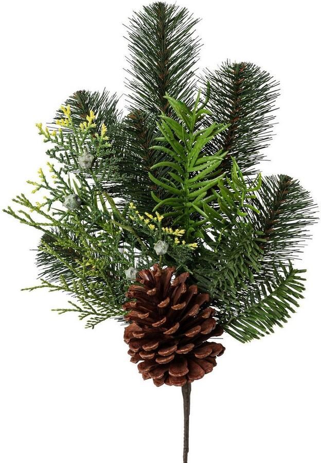 Creativ green Winterse kunstplant Kerst versiering Tak met kegels 3-delige set (3 stuks)