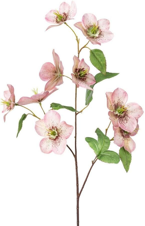 Creativ green Winterse kunstplant Kerst versiering weelderige bloemen- en bladwerk takken in 3-delige set (3 stuks)