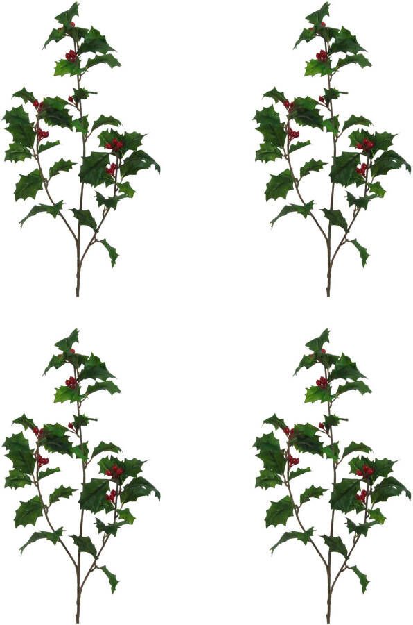 Creativ green Winterse kunstplant Kerst versiering (4 stuks)