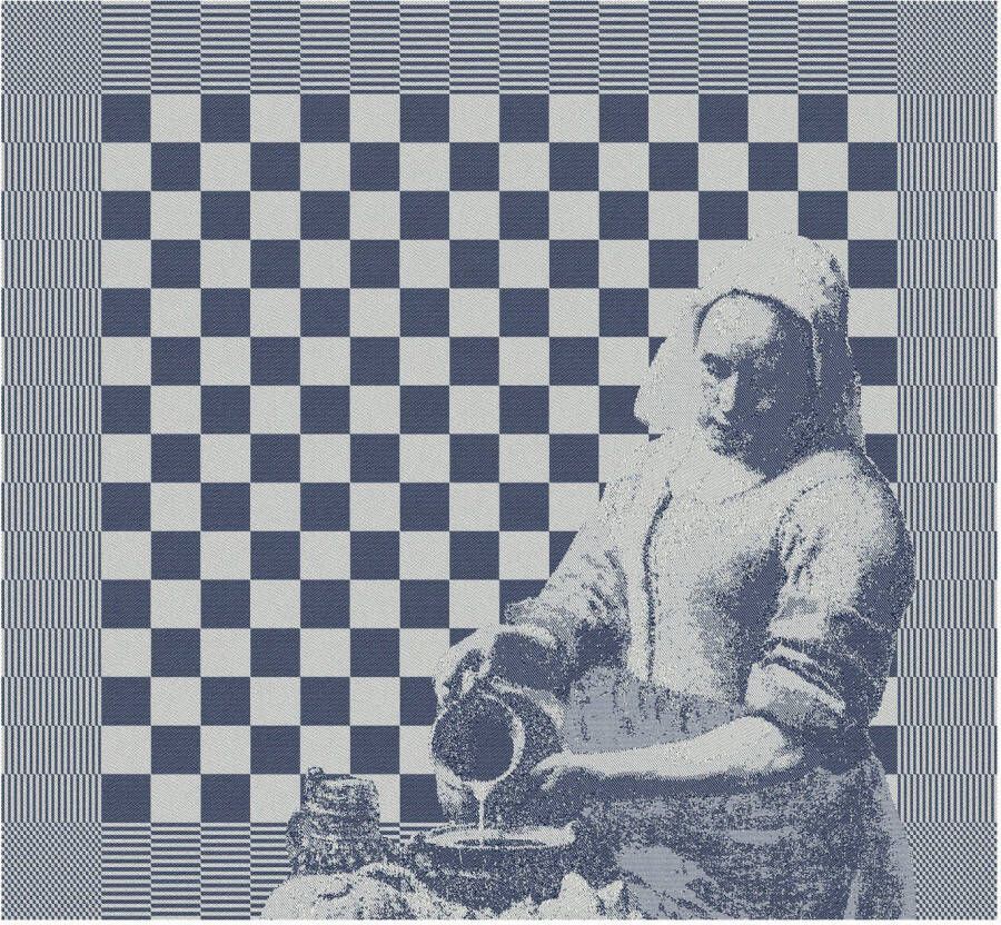 DDDDD 6x Theedoek Milk Maid Het Melkmeisje Johannes Vermeer 60 x 65 xm Blauw Set van 6 stuks